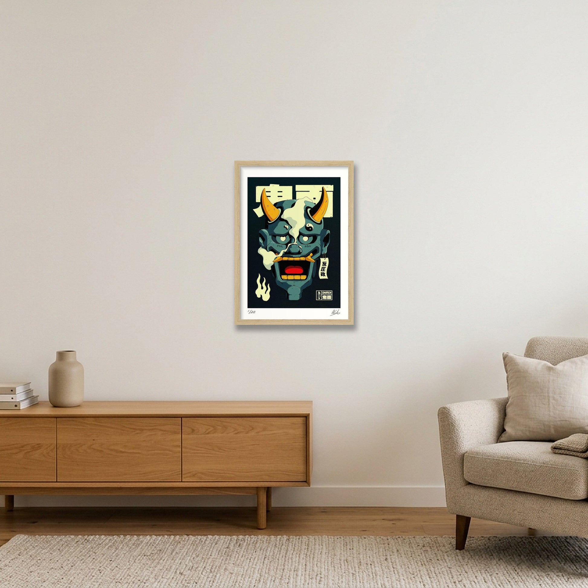 Onimen — A3 (30×42cm, 12×17") Oak Frame