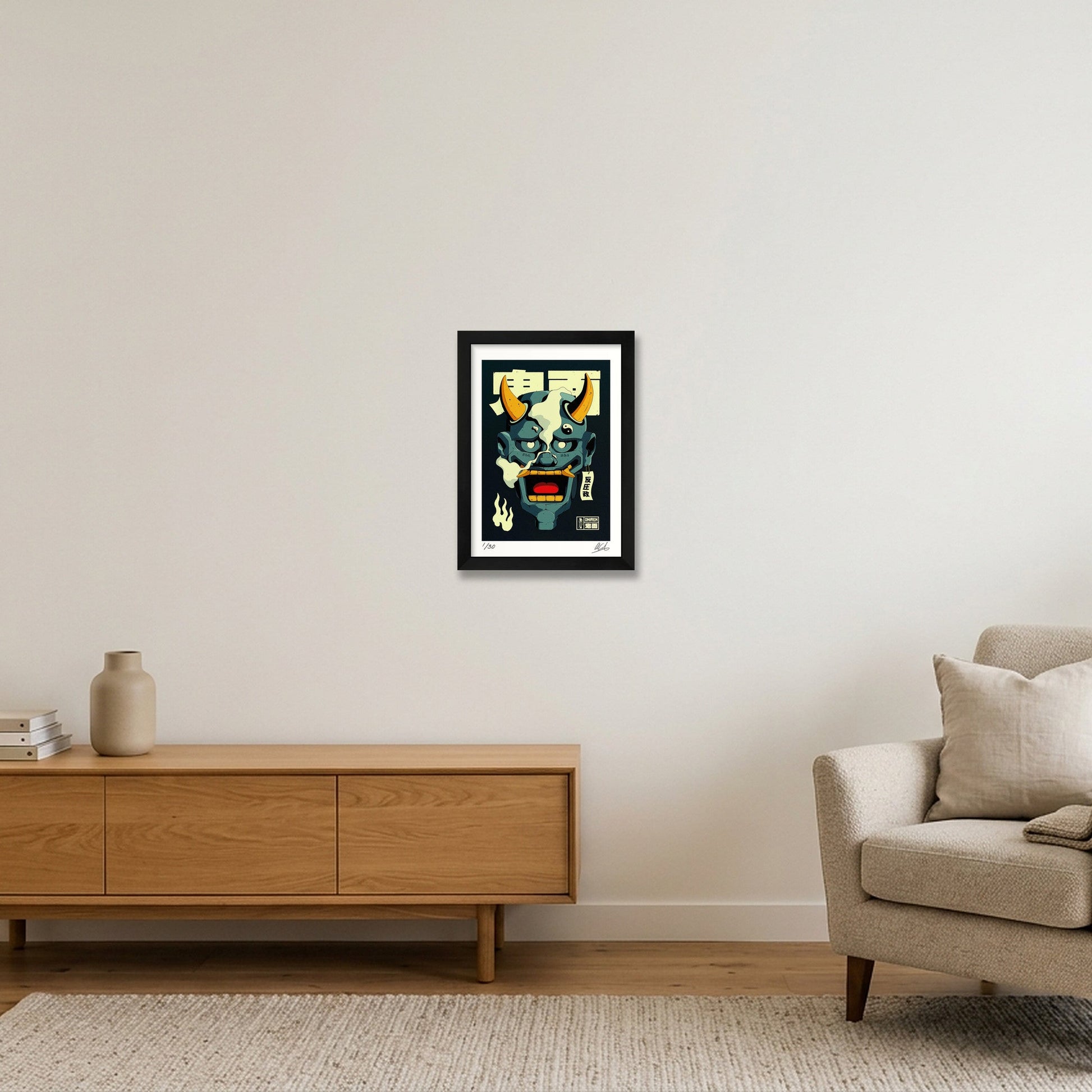 Onimen 鬼面 — A4 (21×30cm, 8×12") Black Frame