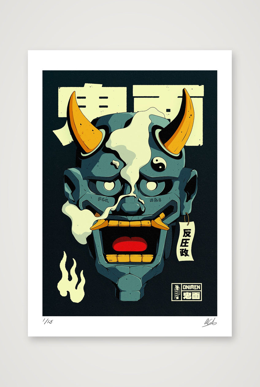 Onimen 鬼面 — 42×59cm, 17×23" Print only